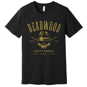 South Dakota Usa Skull Distressed Design Premium T-Shirt