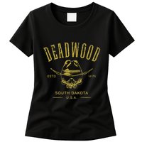 South Dakota Usa Skull Distressed Design Womens T-Shirt