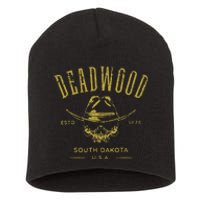 South Dakota Usa Skull Distressed Design Short Acrylic Beanie