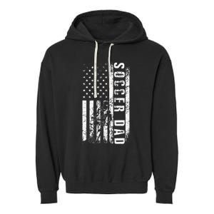 Soccer DAD USA Flag Soccer Team Fan DADDY Father's Day Garment-Dyed Fleece Hoodie