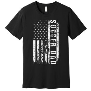 Soccer DAD USA Flag Soccer Team Fan DADDY Father's Day Premium T-Shirt