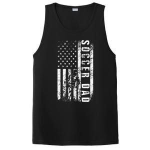 Soccer DAD USA Flag Soccer Team Fan DADDY Father's Day PosiCharge Competitor Tank