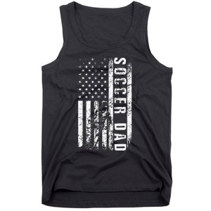 Soccer DAD USA Flag Soccer Team Fan DADDY Father's Day Tank Top