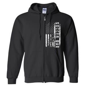 Soccer DAD USA Flag Soccer Team Fan DADDY Father's Day Full Zip Hoodie