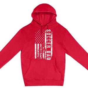 Soccer DAD USA Flag Soccer Team Fan DADDY Father's Day Premium Pullover Hoodie