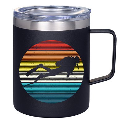 Scuba Diving Vintage Retro Ocean Scuba Diver Gift 12oz Stainless Steel Coffee Mug