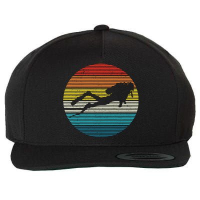 Scuba Diving Vintage Retro Ocean Scuba Diver Gift Wool Snapback Cap