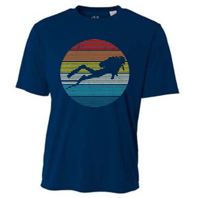 Scuba Diving Vintage Retro Ocean Scuba Diver Gift Cooling Performance Crew T-Shirt