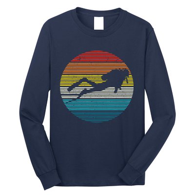 Scuba Diving Vintage Retro Ocean Scuba Diver Gift Long Sleeve Shirt