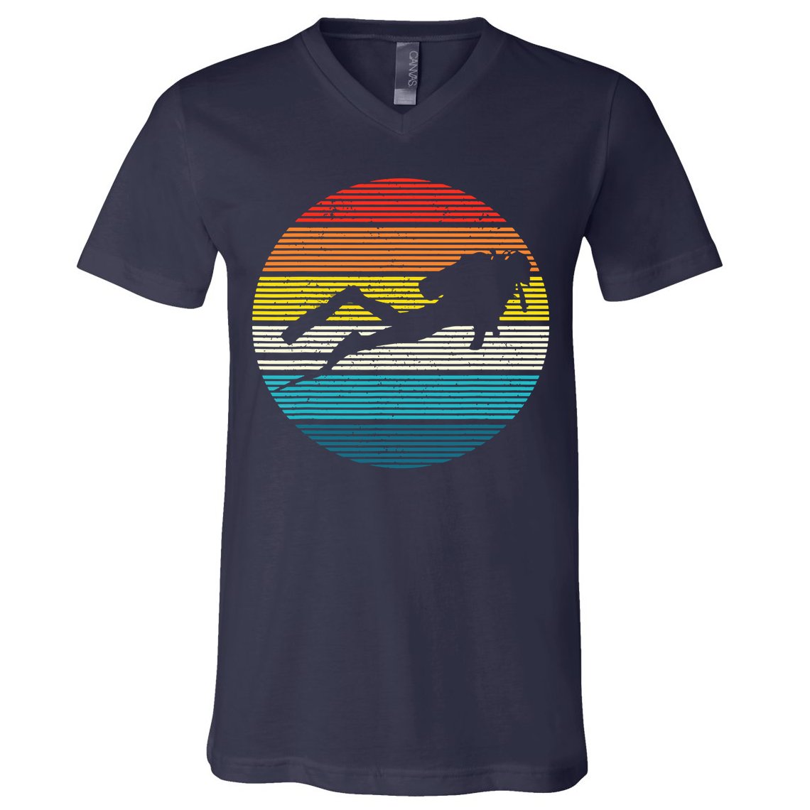 Scuba Diving Vintage Retro Ocean Scuba Diver Gift V-Neck T-Shirt