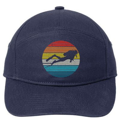 Scuba Diving Vintage Retro Ocean Scuba Diver Gift 7-Panel Snapback Hat