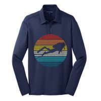 Scuba Diving Vintage Retro Ocean Scuba Diver Gift Silk Touch Performance Long Sleeve Polo