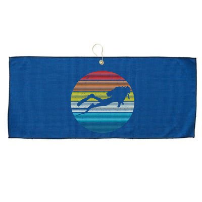 Scuba Diving Vintage Retro Ocean Scuba Diver Gift Large Microfiber Waffle Golf Towel