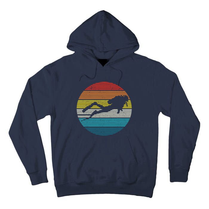 Scuba Diving Vintage Retro Ocean Scuba Diver Gift Tall Hoodie