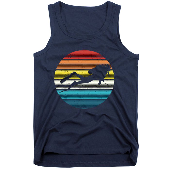 Scuba Diving Vintage Retro Ocean Scuba Diver Gift Tank Top