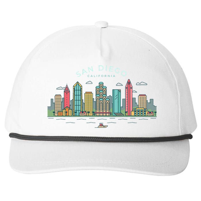 San Diego Vintage San Diego California Skyline Snapback Five-Panel Rope Hat