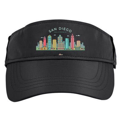 San Diego Vintage San Diego California Skyline Adult Drive Performance Visor