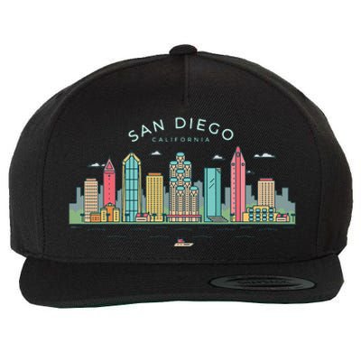 San Diego Vintage San Diego California Skyline Wool Snapback Cap