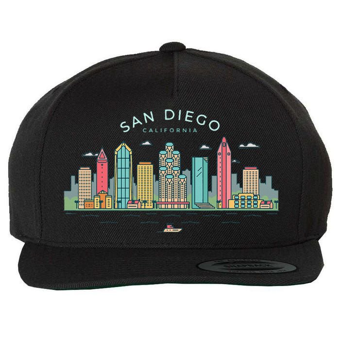 San Diego Vintage San Diego California Skyline Wool Snapback Cap