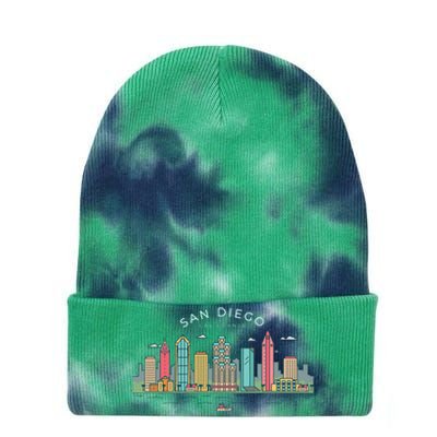 San Diego Vintage San Diego California Skyline Tie Dye 12in Knit Beanie