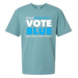 Save Democracy Vote Blue Make Truth Great Again Sueded Cloud Jersey T-Shirt