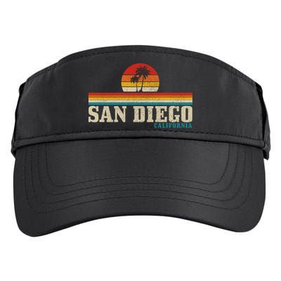 San Diego Vintage Sunset California Sailing Surfer San Diego Great Gift Adult Drive Performance Visor
