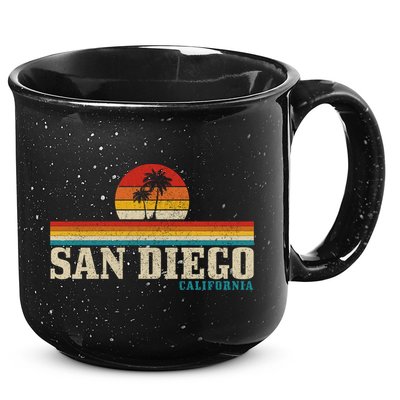 San Diego Vintage Sunset California Sailing Surfer San Diego Great Gift 15oz Campfire Ceramic Mug