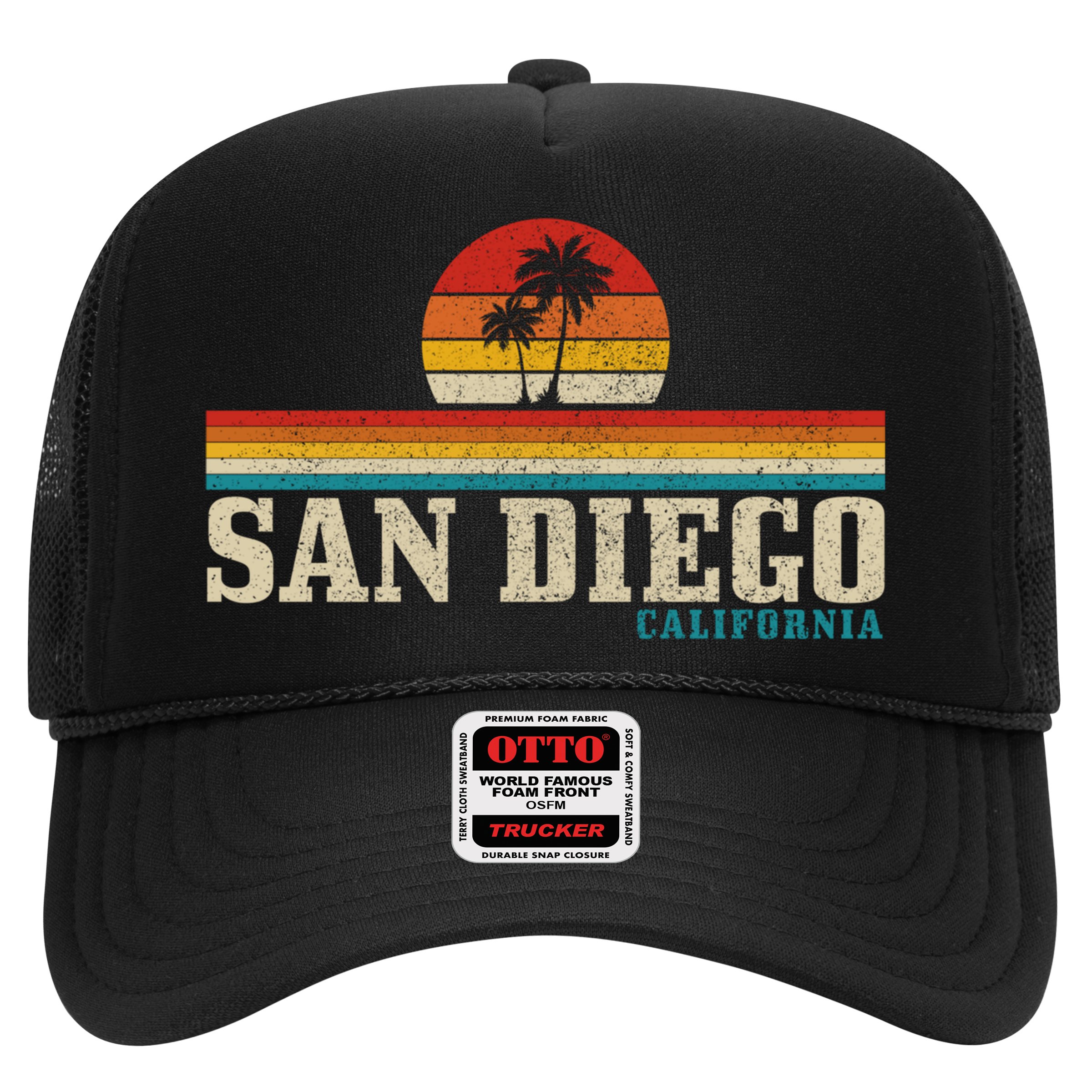 San Diego Vintage Sunset California Sailing Surfer San Diego Great Gift Hat