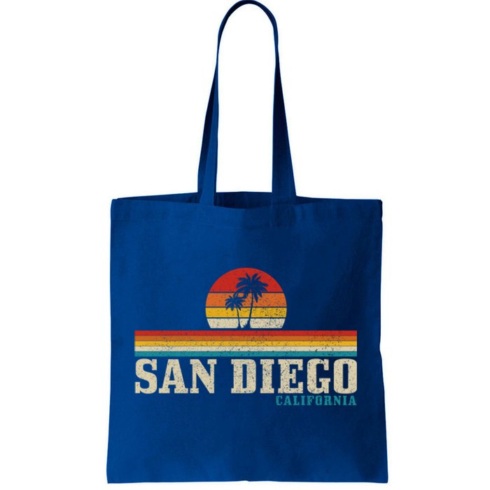 San Diego Vintage Sunset California Sailing Surfer San Diego Great Gift Tote Bag