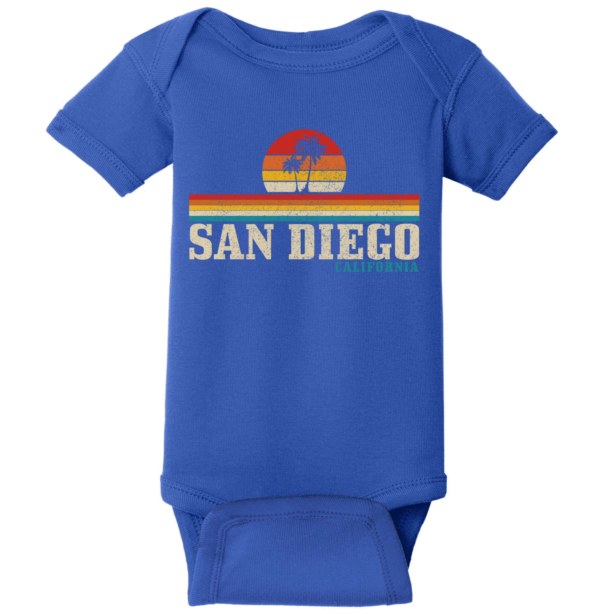 San Diego Vintage Sunset California Sailing Surfer San Diego Great Gift Baby Bodysuit