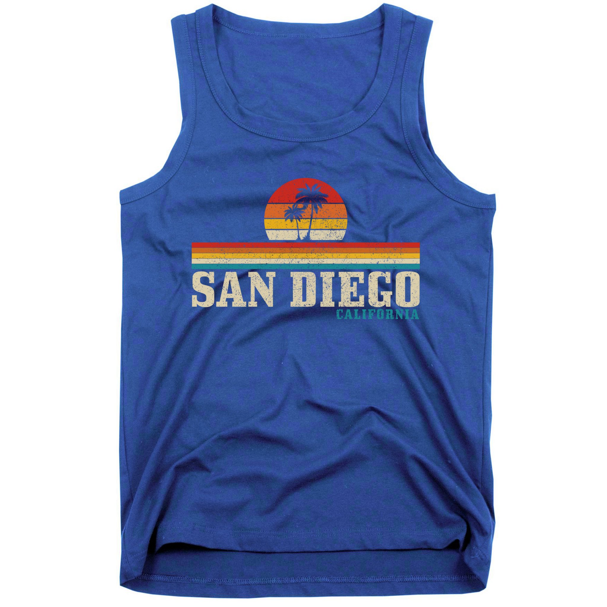 San Diego Vintage Sunset California Sailing Surfer San Diego Great Gift Tank Top