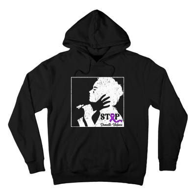 Stop Domestic Violence Awareness Month Purple Ribbon Warrior Tall Hoodie