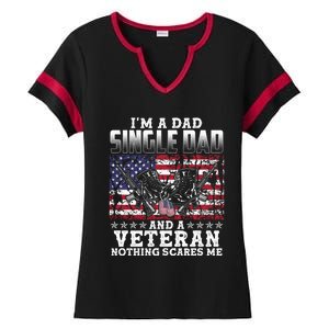 Single Dad Veteran I Am A Dad Single Dad And A Veteran Gift Ladies Halftime Notch Neck Tee