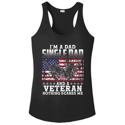 Single Dad Veteran I Am A Dad Single Dad And A Veteran Gift Ladies PosiCharge Competitor Racerback Tank