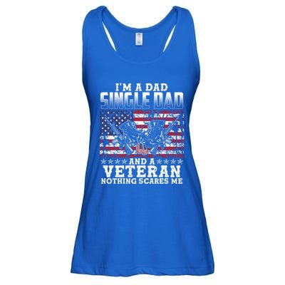 Single Dad Veteran I Am A Dad Single Dad And A Veteran Gift Ladies Essential Flowy Tank