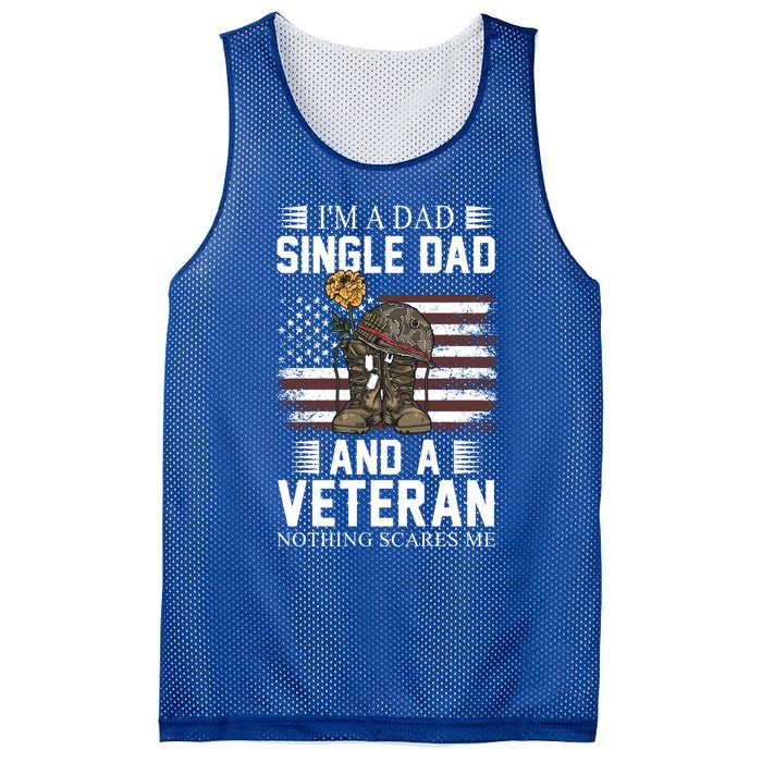 Single Dad Veteran I'm A Dad Single Dad And A Veteran Gift Mesh Reversible Basketball Jersey Tank