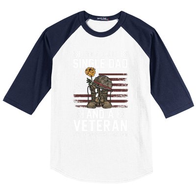 Single Dad Veteran I'm A Dad Single Dad And A Veteran Gift Baseball Sleeve Shirt