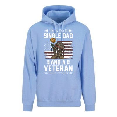 Single Dad Veteran I'm A Dad Single Dad And A Veteran Gift Unisex Surf Hoodie