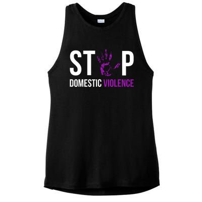 Stop Domestic Violence Awareness Survivor Gift Design Ladies PosiCharge Tri-Blend Wicking Tank