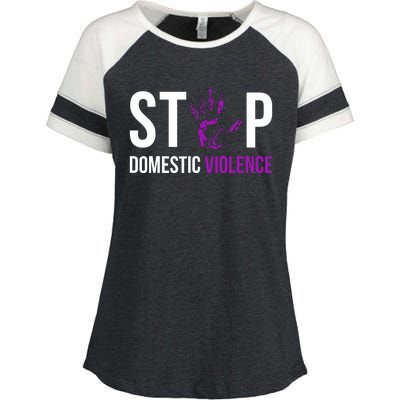 Stop Domestic Violence Awareness Survivor Gift Design Enza Ladies Jersey Colorblock Tee