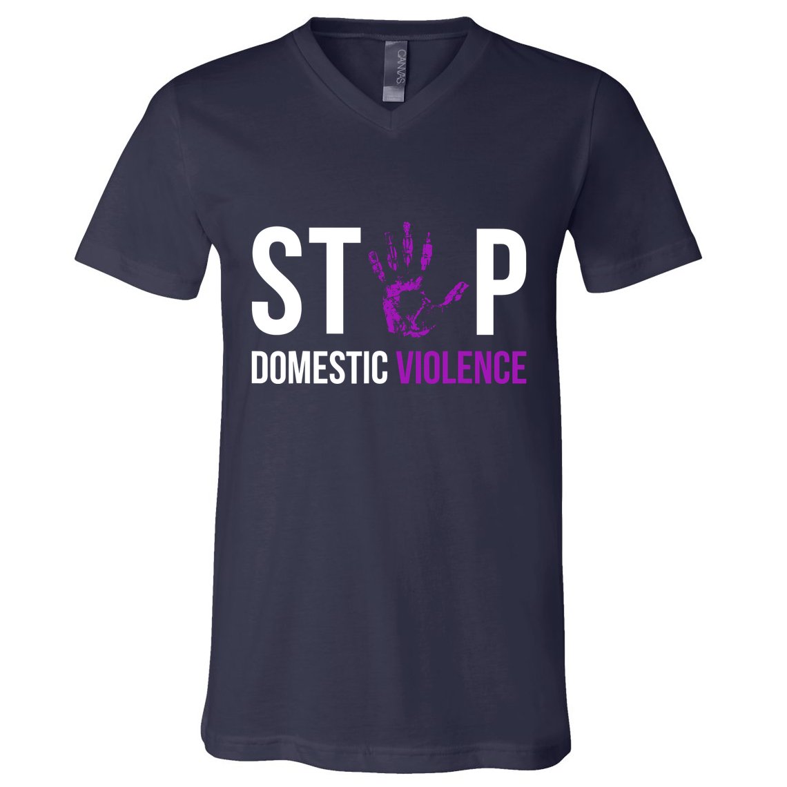 Stop Domestic Violence Awareness Survivor Gift Design V-Neck T-Shirt