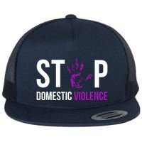 Stop Domestic Violence Awareness Survivor Gift Design Flat Bill Trucker Hat