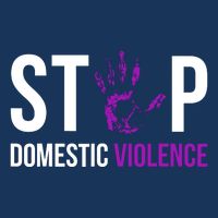 Stop Domestic Violence Awareness Survivor Gift Design Flat Bill Trucker Hat