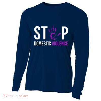 Stop Domestic Violence Awareness Survivor Gift Design Cooling Performance Long Sleeve Crew