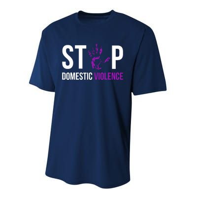 Stop Domestic Violence Awareness Survivor Gift Design Performance Sprint T-Shirt