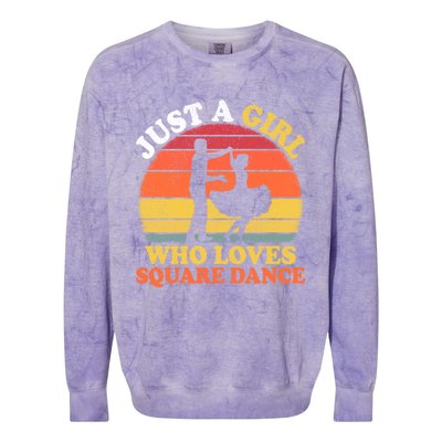 Square Dance Vintage Just A Who Loves Square Dance Meaningful Gift Colorblast Crewneck Sweatshirt