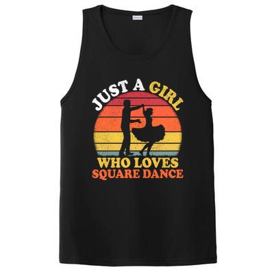 Square Dance Vintage Just A Who Loves Square Dance Meaningful Gift PosiCharge Competitor Tank