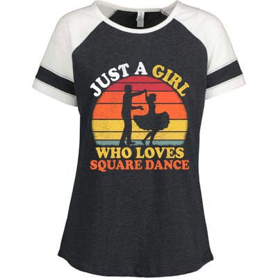 Square Dance Vintage Just A Who Loves Square Dance Meaningful Gift Enza Ladies Jersey Colorblock Tee