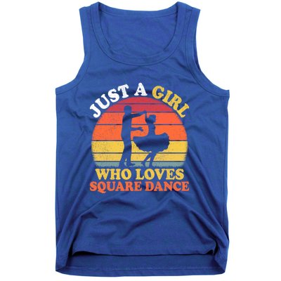 Square Dance Vintage Just A Who Loves Square Dance Meaningful Gift Tank Top