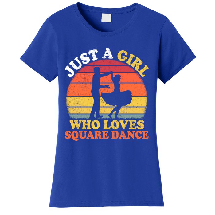 Square Dance Vintage Just A Who Loves Square Dance Meaningful Gift Women's T-Shirt